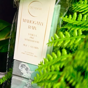 Mahagoni Rain Wax Melt Bar | Schokoladentafel Stil | Kiefer + Sandelholz + Vanille | Kokosnuss Sojawachs | Natürliche Aromatherapie schmelzen