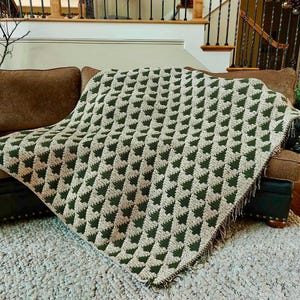 Forêt persistante - motif au crochet en mosaïque de superposition - téléchargement numérique au format PDF - MOTIF AU CROCHET - en anglais uniquement