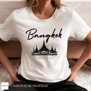 Bangkok Grafik Tee Unisex Reise Shirt Souvenir T-Shirt Thailand Bekleidung Urlaubs Geschenk Tourist Thai Souvenir Thailand Tempel Südostasien