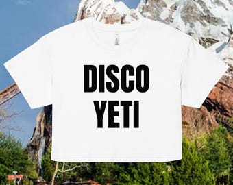 Disco Yeti Expedition Everest Animal Kingdom Cropped Baby Tee