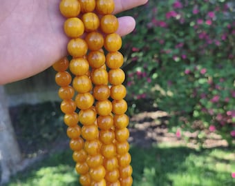Big Hand Made Old Bakelite  Yellow Amber Beads, Tesbih, Tasbih, Misbaha, Tasbeeh, Prayer Beads, Masbaha, Sibha, My Father collection SP17-3