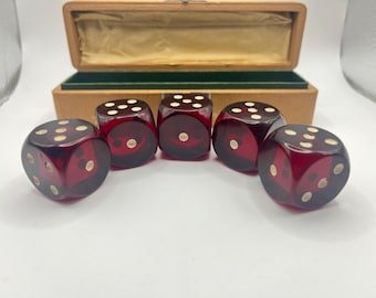 Bakelite Faturan Dice Set 84 Grm Old German Dices with original box.