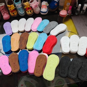 4 pares de Suelas para tejer zapatos de bebé