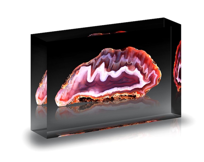 Giclee Print of Agate from Poland displayed in acrylic block