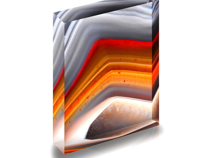 Giclee Print featuring Condor Agate displayed in acrylic block