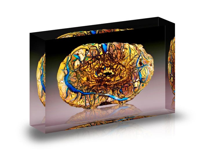 Print of Koroit Opal displayed in acrylic block