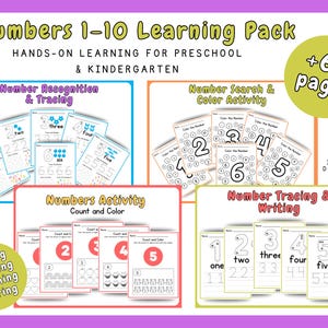 Numbers 1-10 Learning Pack PDF | Preschool & Kindergarten Math Activities | Number of the Week Printable Pack (PDF)
