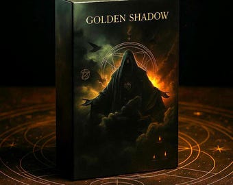 Golden Shadow Tarot Deck – 78 Gold-on-Black Cards for Shadow Work, Divination, Artwork & Spiritual Guidance