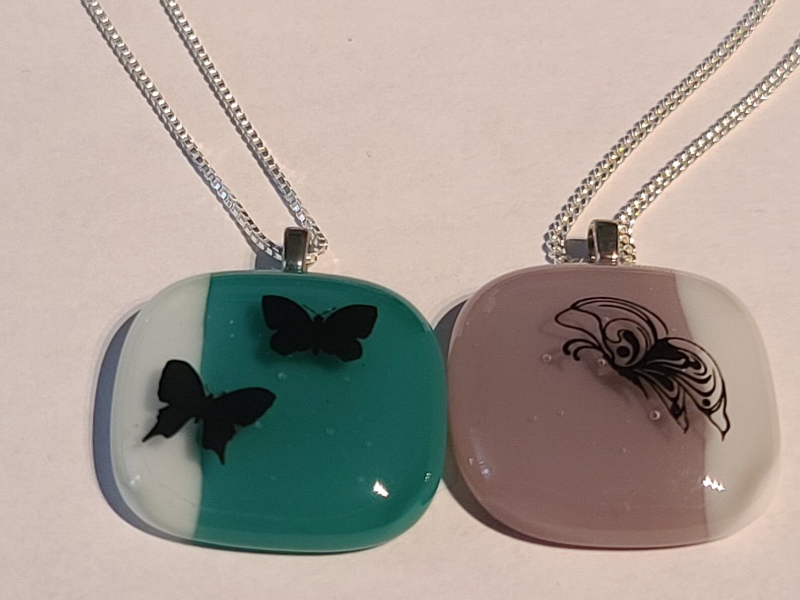 Fused Glass Decal Pendants Etsy