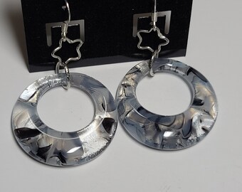 Fused Glass Hoop Earrings