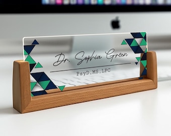 Custom Desk Name Plate - Name Plate for Desk - Daughter Son Gifts - Phd Gift - Personalized Doctor Gift - Teacher Name Plate - Office Decor