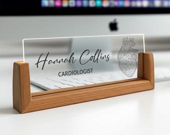 Customized Gifts for Heart Doctor, Cardiologist Gift Ideas, Heart Surgeon Personalized Name Plate - Unique Doctor Gift - Heart Surgery Gift