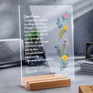 Handgeschriebener Buchstabe auf Acrylglas - Geschenk für Mama - Geschenk für Mama - Geschenk für Mama - Geschenk für Mama - Weihnachtsgeschenk für Mama