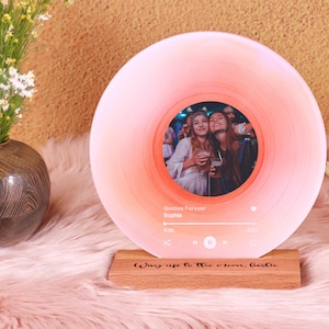 Personalized Vinyl Record with Photo - Acrylic Song Plaque - Anniversary Gift for Friends - Birthday Gift for Her - Christmas Gift for Her
