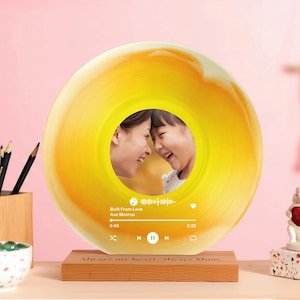 Personalized Vinyl Record Gift for Mom with Photo and Song - Custom Mothers Day Acrylic Keepsake for Music and Memory Lovers - Best Mom Gift