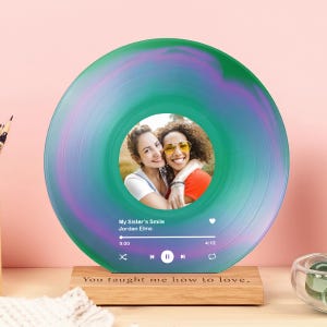 Personalized Vinyl Record with Photo, Birthday Gift for Her Him, Christmas Gift for Her, Acrylic Song Plaque, Anniversary Gift for Friends