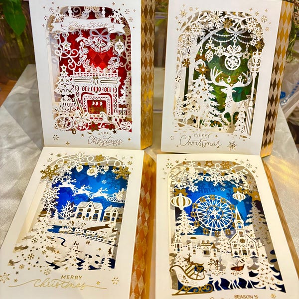 Christmas Pop-Up Card | Luxury Layered 3D paper cut