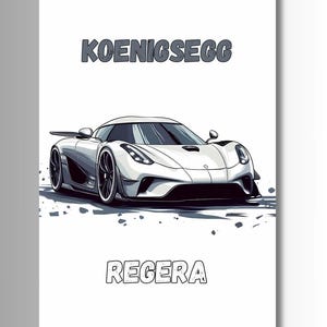 Koenigsegg Regera, Original Wall Art Poster Decor, Digital Car Poster