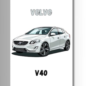 Volvo V40, Original Wall Art Poster Decor, Digital Car Poster