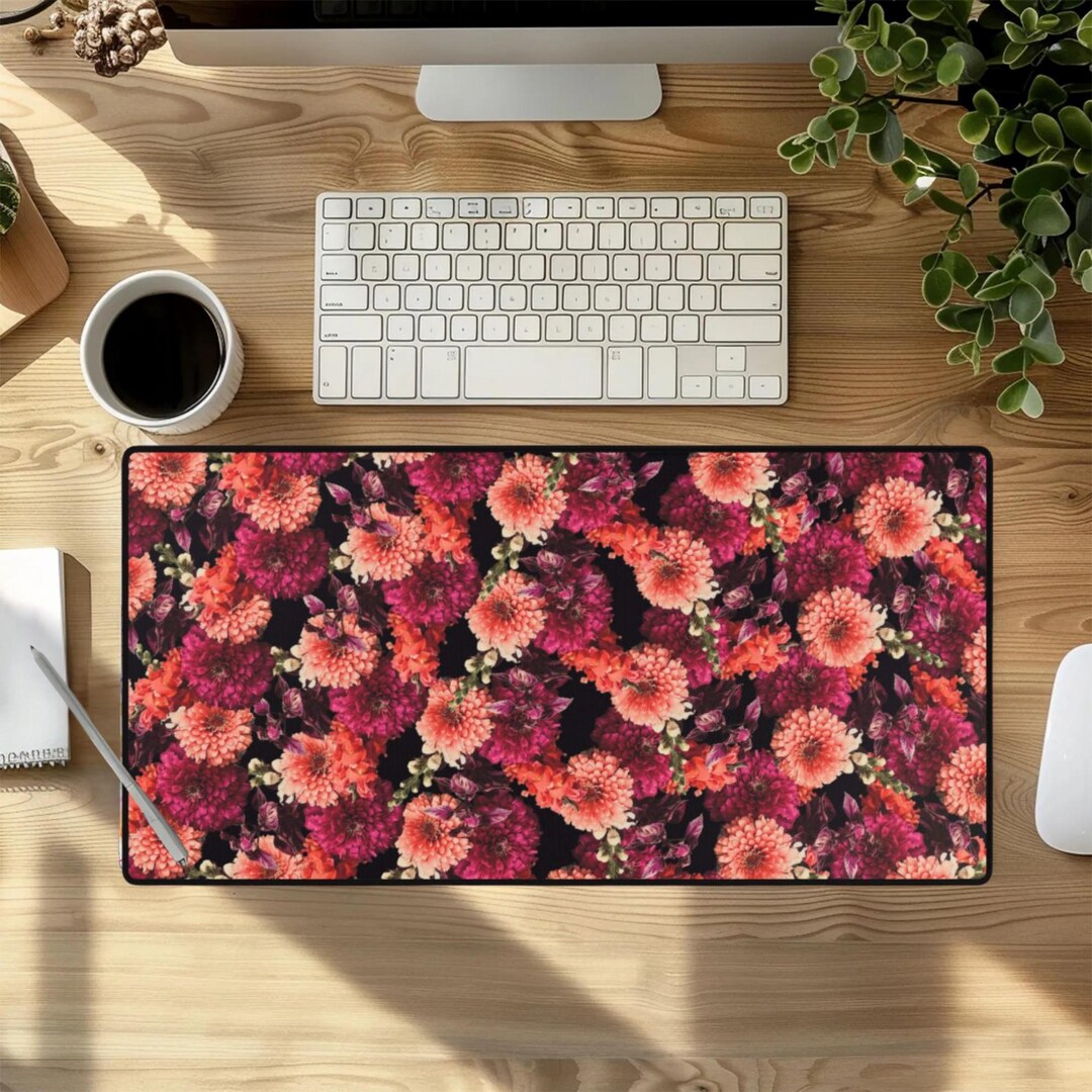 Floral Desk Mat: Amicable Collection - Large Mouse Pad, Workspace Decor ...