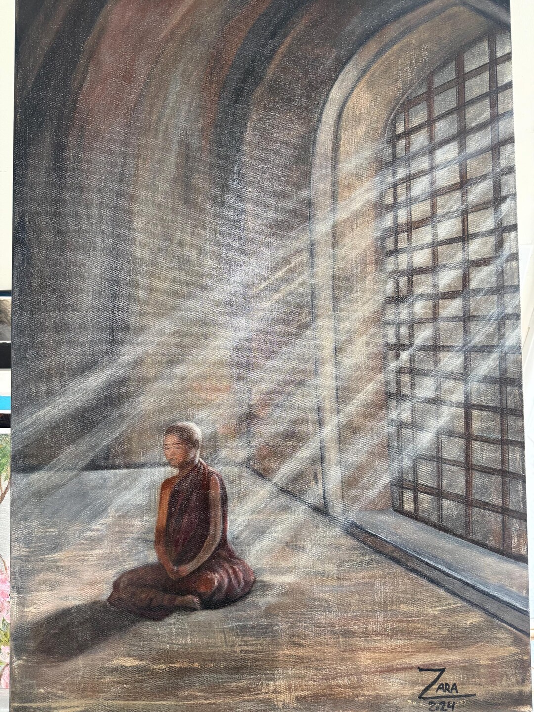 Stillness in Radiant Shadows | Hand Painted - Etsy