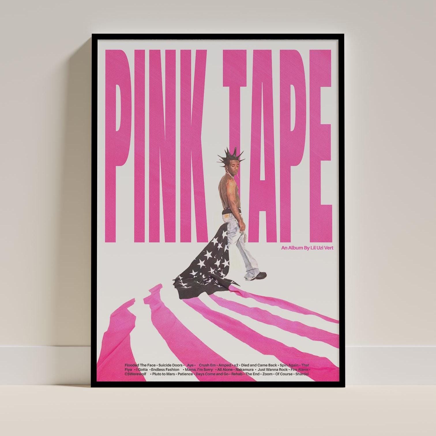 Lil Uzi Vert - Pink Tape Poster | Music Wall Art Vintage Print