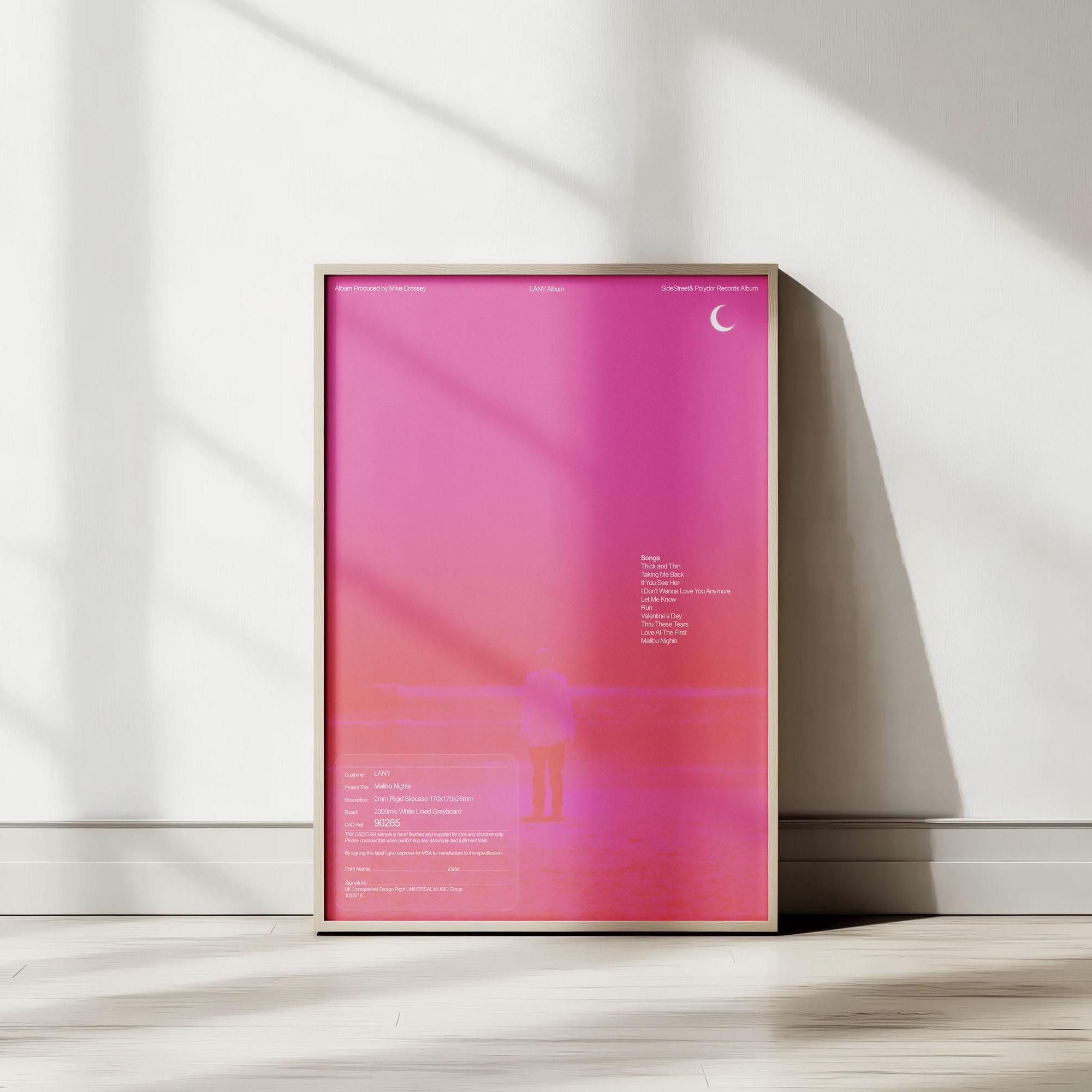 LANY - Malibu Nights Poster | Music Wall Art Vintage Print