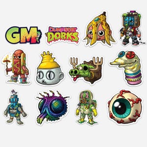 DumpsterDorks Vinyl Stickers // Nostalgic DumpsterDorks Character Stickers for Laptops, Water Bottles & More // 1980s + 1990s Inspired Merch
