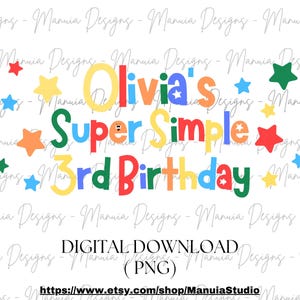 Super Simple Song Birthday Sign, Custom Birthday Sign, Custom Digital File, Super Simple Song Characters, Super Simple Song Cake Sign