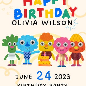 Super Simple Songs Printable Invitation Customized Super Simple Songs Birthday Invite Kids Super Simple songs Monsters Birthday Download