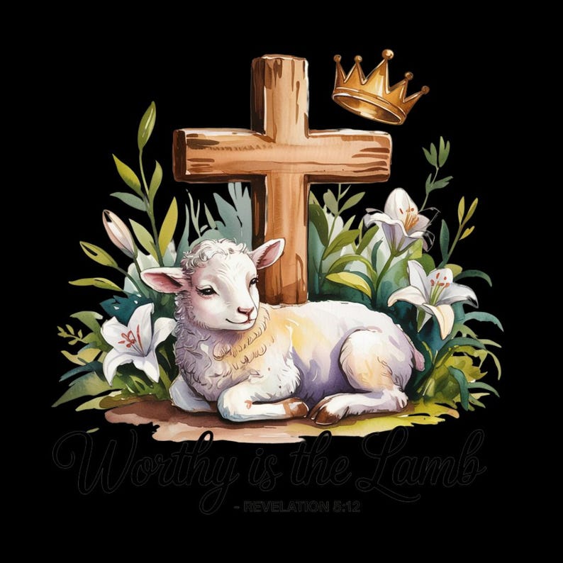 Worthy is the Lamb PNG | Christian Easter Sublimation Design