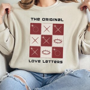 Cartas de amor originales PNG - Diseño cristiano de tres en raya - Descarga digital basada en la fe - Corona de espinas y cruz Clipart
