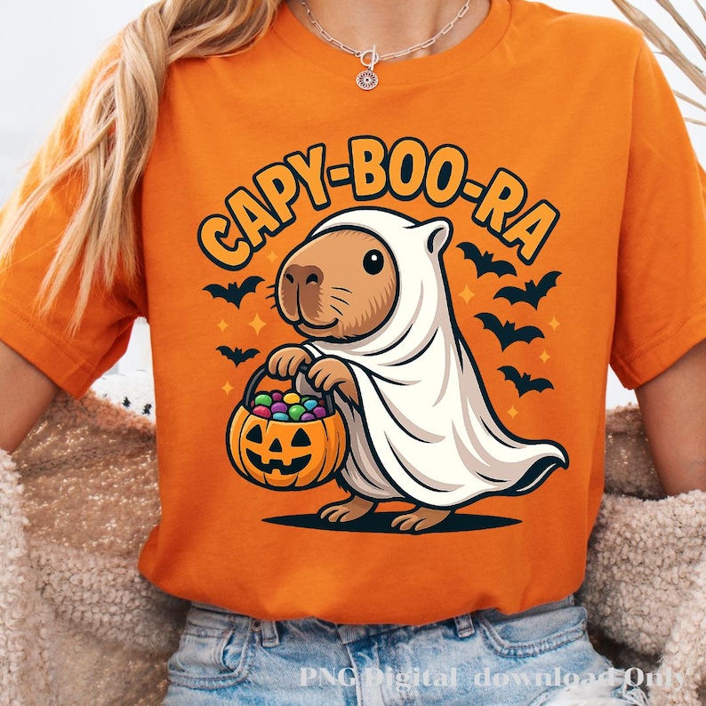 Capybara Halloween PNG: Capy-boo-ra Ghost Costume Clipart (digital ...