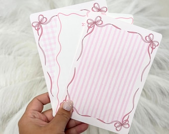 Coquette Bow Kindle Sticker Backgrounds with Gingham Stripe and Minimalist Frame Designs – Aesthetic Inserts for Clear Case Display