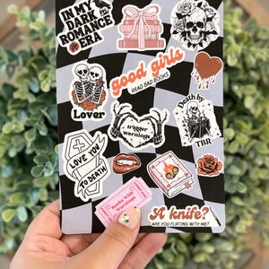 Dark Romance Kindle Insert for Clear Case, Spicy Bookish Gothic Cardstock Decor, Kindle Paperwhite Backer with Matching Sticker Style Art