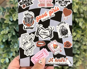 Dark Romance Kindle Insert for Clear Case, Spicy Bookish Gothic Cardstock Decor, Kindle Paperwhite Backer with Matching Sticker Style Art