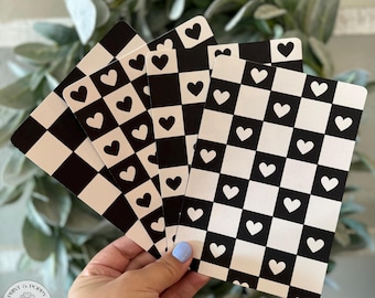 Aesthetic Kindle Inserts | Retro Checkered Heart Pattern Designs | Cute E-Reader Decor | Digital & Paper Kindle Covers