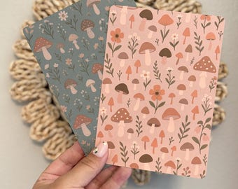 Cottagecore Mushroom Kindle Insert: Vintage Floral Cardstock Decor