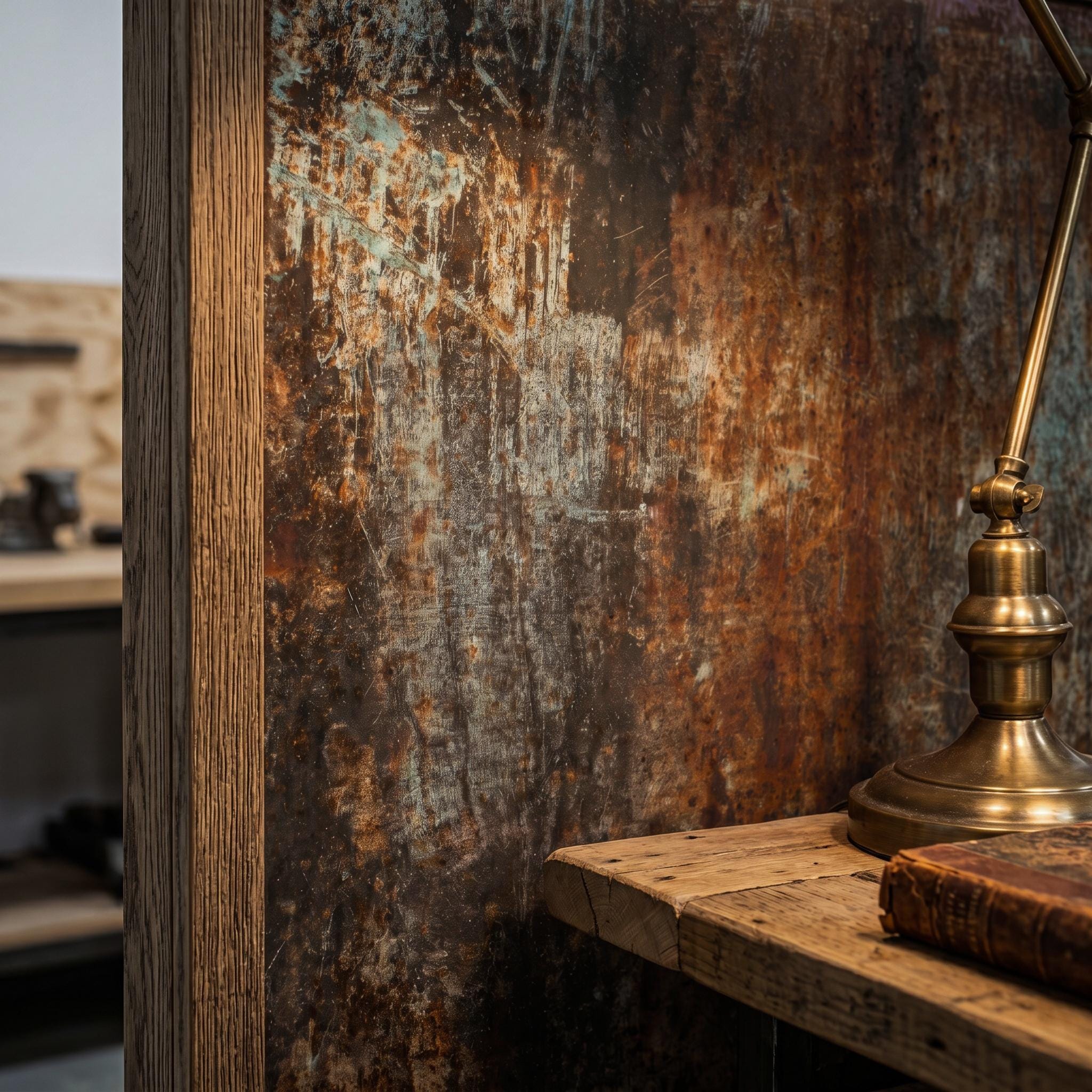 Industrial Rusty Metal Wallpaper, Loft Style Peel and Stick Wall Mural ...