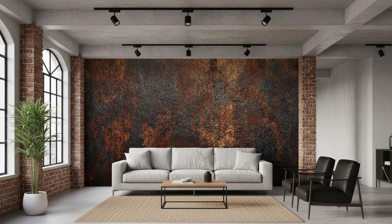 Industrial Rust Texture Wallpaper | Metallic Look Peel and Stick Wall ...