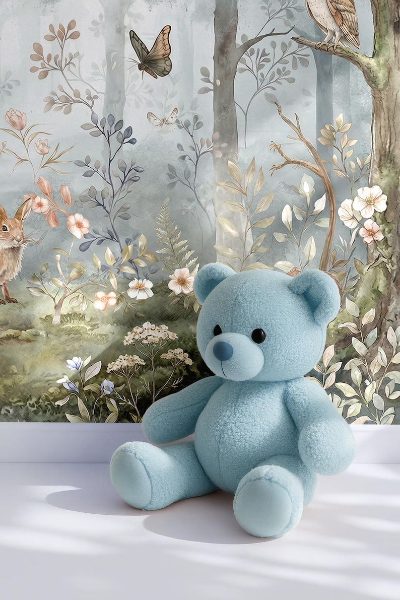 Forest Animals Wallpaper for Nursery, Woodland Mural Peel and Stick ...