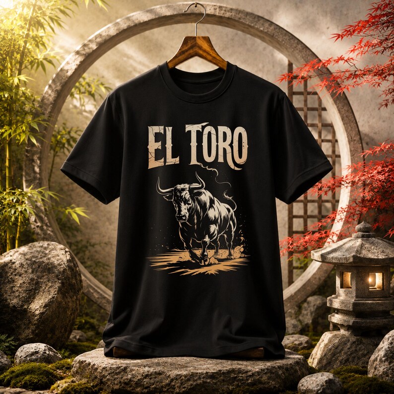 Peut inclure: Un t-shirt noir &agrave; manches courtes avec une impression graphique repr&eacute;sentant un taureau en position de charge. Au-dessus du taureau, le texte EL TORO est imprim&eacute; dans une police beige clair vieillie. Le motif est centr&eacute; sur la poitrine.