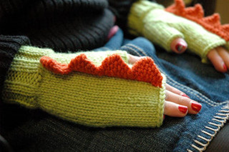 Dino Kids Fingerless Mitts image 2