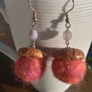 Felted Acorn Earrings image 2