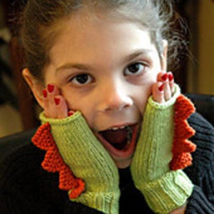 Dino Kids Fingerless Mitts image 1