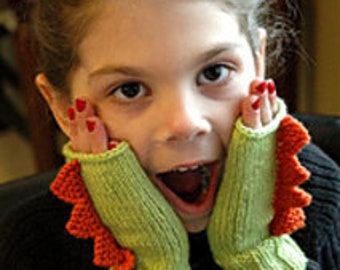 Dino Kids Fingerless Mitts