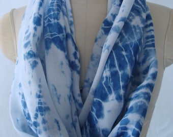 Shibori Indigo Dye Cotton Pre-Stitched Undyed Scarf