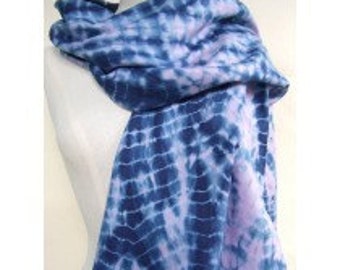 Natural Indigo Dyed Shibori Cotton Scarf