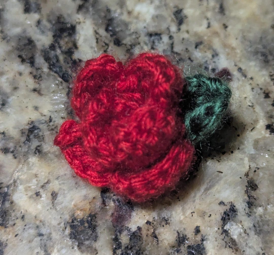 Crocheted Rose Pin - Etsy
