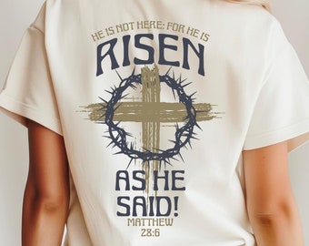 Er ist auferstanden Ostern Unisex T-Shirt: Christliche Kreuzbekleidung